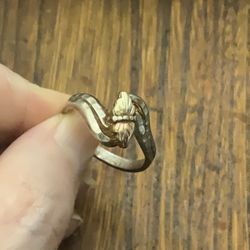 Sterling Black Hills Gold Style Ring, Size 8.25