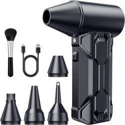 new Compressed Air Duster, 110000 RPM High-Speed Electric Air Duster with Brushless Motor, 3-Speed Settings, Rechargeable Cordless Dust Blower Black/G