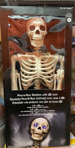 5 Foot Tall Poseable Skeleton with Flashing Eyes
