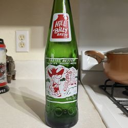 Vintage ACL Soda Pop Bottle: Hill Billy Brew/Lil’ Brown Jug 10 oz ACL Soda