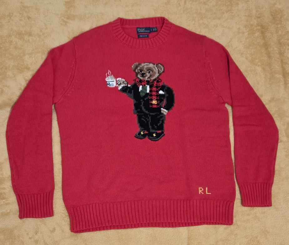 Ralph Lauren Polo Bear Sweater Womens Size Large