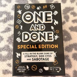 One And Done Card Game New 