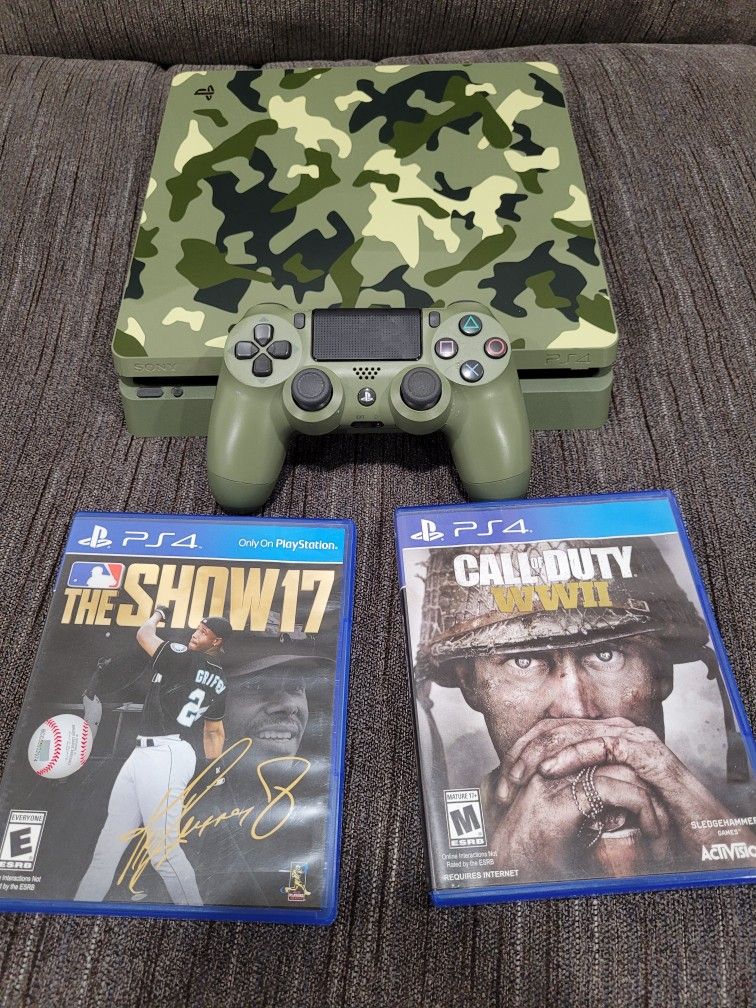 PS4 WW2 Edition With Controller And 2 Games