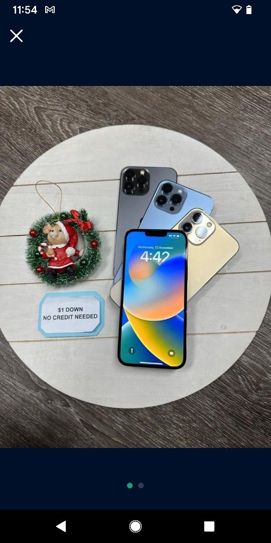 Apple IPhone 13 Pro Max Unlocked 128gb - 5 Dollars Down No Credit Needed! 