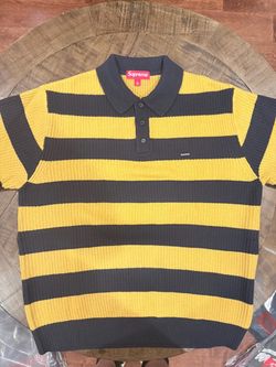 Supreme FW26’ week 6 Small Box Sweater Polo Navy Stripe Size L