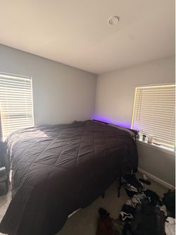Full Size LED/USB C Headboard with Outlets +Queen Mattress/Boxspring (MOVING SALE)
