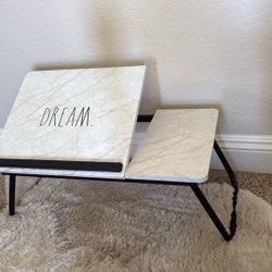 Dream” White Folding Rae Dunn Laptop Desk for Bed