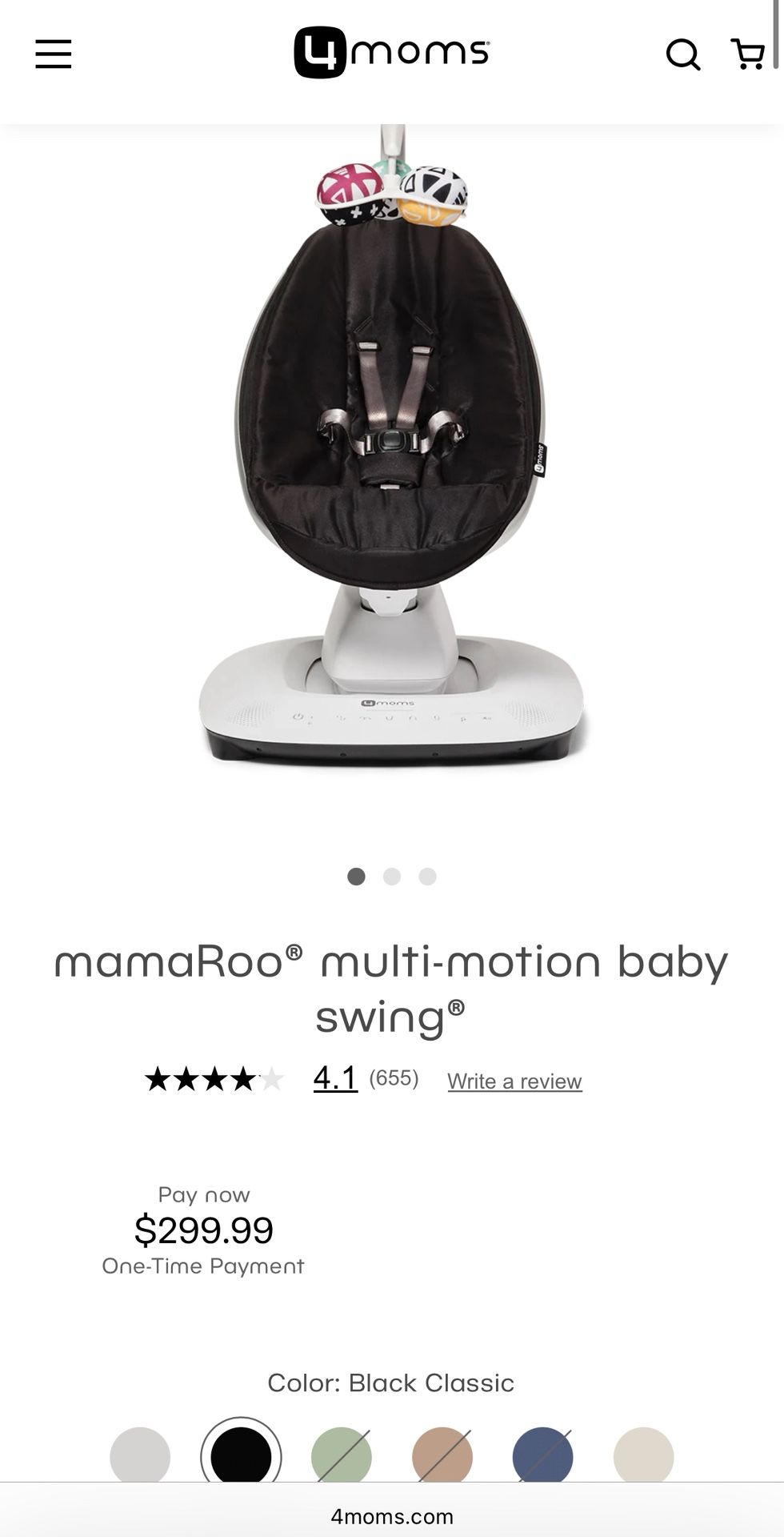 mamaRoo® multi-motion baby swing®