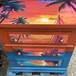 Stunning And Illuminating Sunset Inspired Vintage Chest 