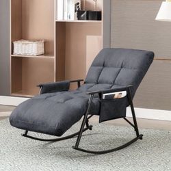 Adjustable Glider Rocking Chair Indoor, Modern Velvet Lounge Chair