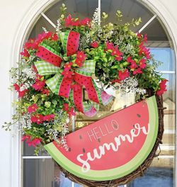 Watermelon Hello Summer Door Wreath