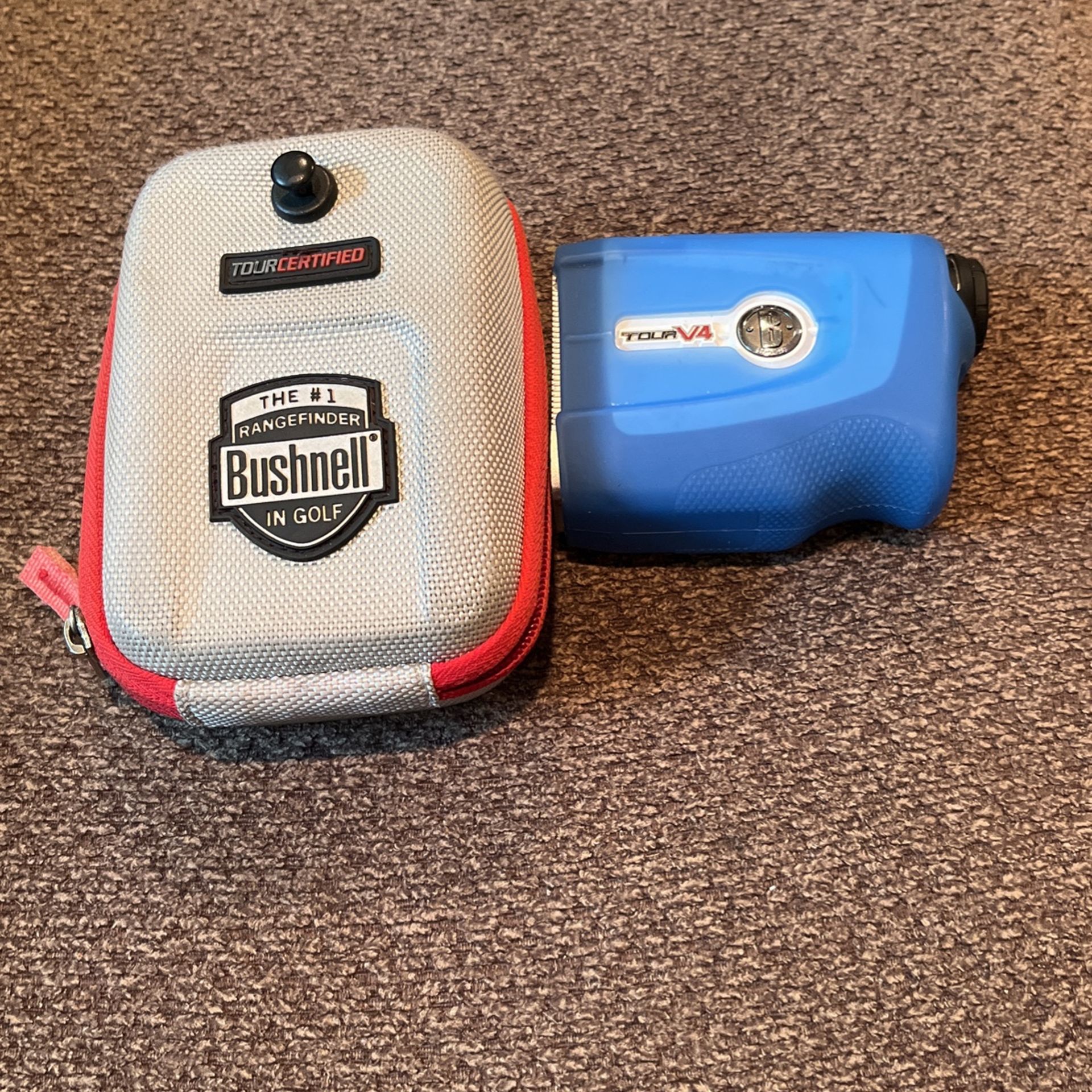 Bushnell Tour V4 Rangefinder With Case And Blue Grip Cover