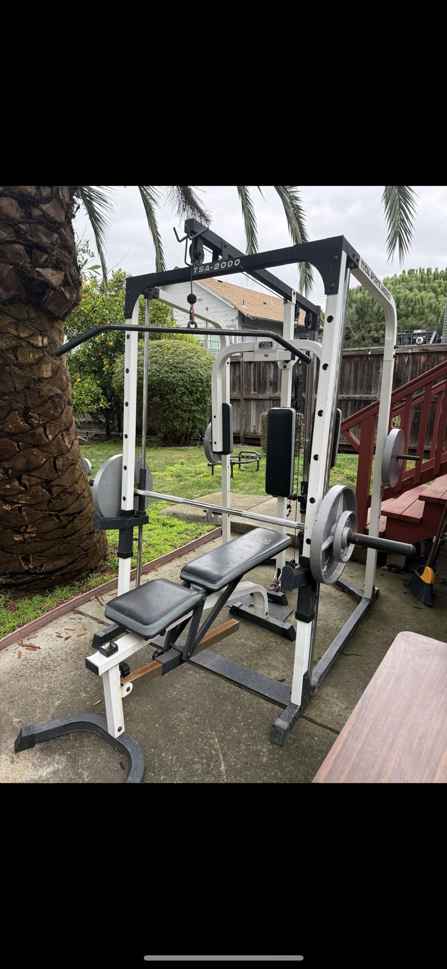 Complete Home Gym Weight Set – Power Rack, Bench, Lat Pulldown & Weights Included