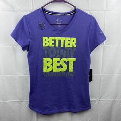 Nike Dri-Fit Sz.Small Purple “Better Today Best Tomorrow” NWT Cotton Tee