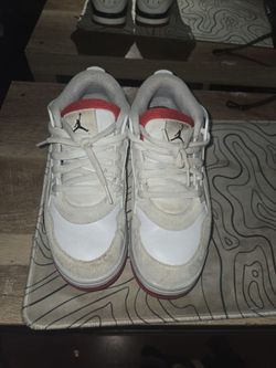 Size 7 Youth Air Jordan 4 RM GS "White  Fire Red"