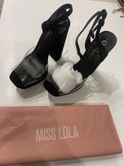 Miss Lola Velvet Platform Heels 