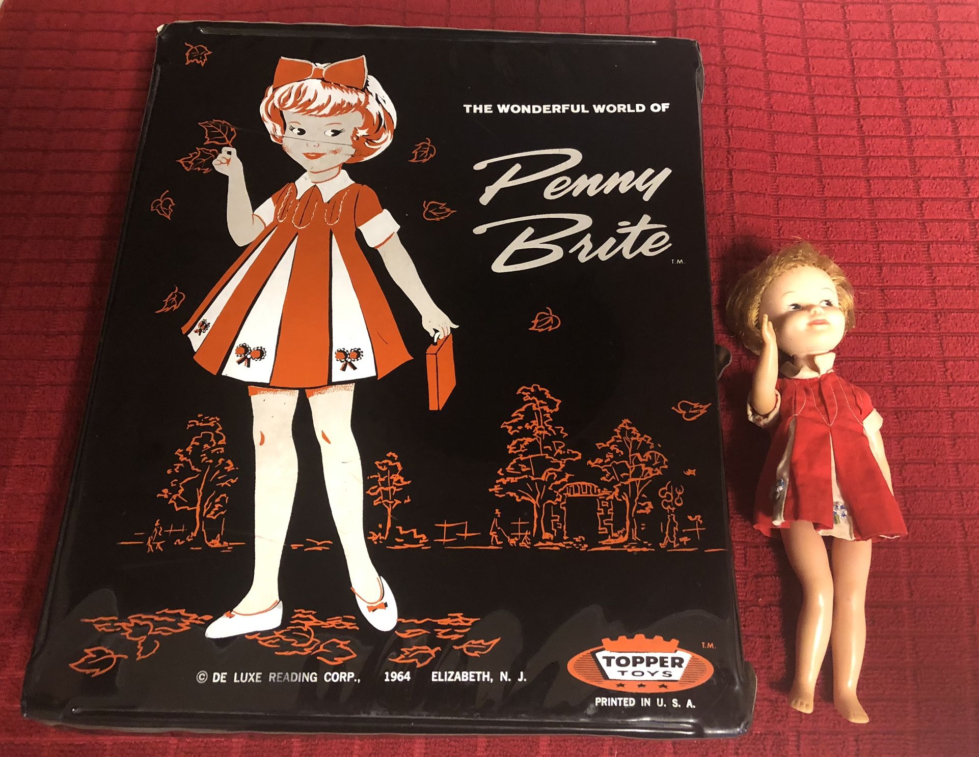 Vintage Penny Brite Case and Doll Barbie like Collectible