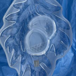 Vintage Gorham 1831 Led Free Crystal HarvestBounty Chip And Dip Platter