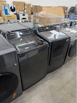 🔥 Samsung Washer & Gas Dryer Set - Brushed Black - WA55CG7100AV / DVG55CG7100V