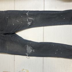 Style P002 Purple Brand Jeans Rips In Knees (black)