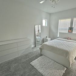 IKEA BRIMNES Full Bed Frame w/ Storage & Headboard – White