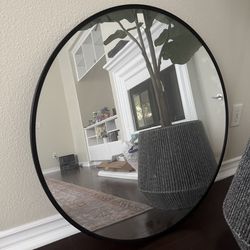 32" Large Black Round Circle Mirror Wall Home Decor Bathroom
