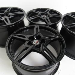 OEM 2023 Black Corvette C8 Z51 Stingray Wheels Rims Factory