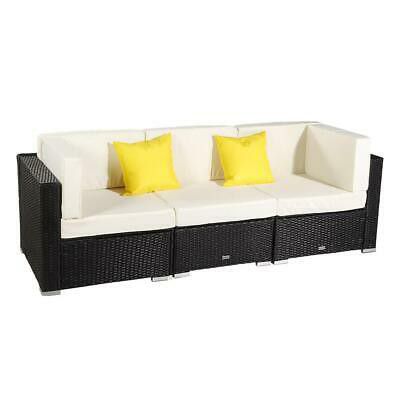 3PCS Couch Wicker Chairs with Cushion