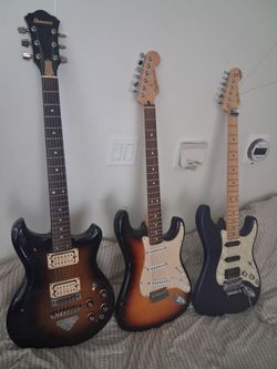 2 fender stratocasters and a Vintage Ibanez Studio....$500