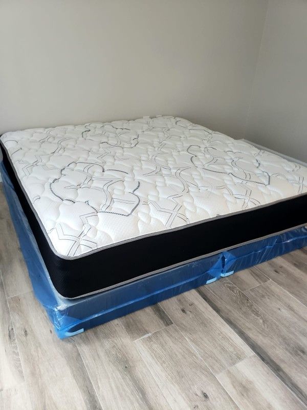 NEW KING MATTRESS AND BOX SPRING 2PC bed frame not included on price