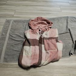 Pink Plaid Hoodie