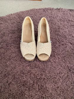 TOMS Women's Peep-Toe Wedge Espadrilles Size 7.5