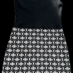 ST. JOHN Tweed Pattern Knee-Length Dress Sz 6 made in USA Designer 