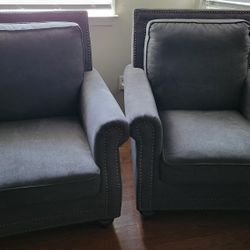 2 Fabric Club Accent Chairs