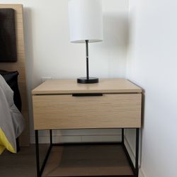 Modern Nightstand w/ Built-In Outlets (USB + USB-C)
