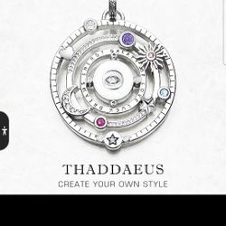 Natural Astrological Cosmic Pendant 925 Sterling Silver 