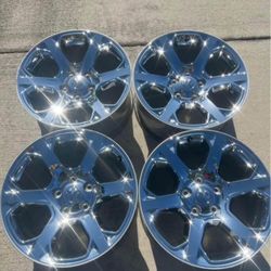 Set Of Four R20x9 Chrome 6 Spoke 5 Lug OEM Wheel Rims For Ram 1500 Years 2013-2022