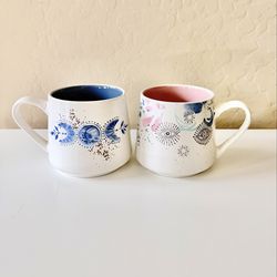 Set of 2 Ceramic Mugs – Moon & Celestial Designs