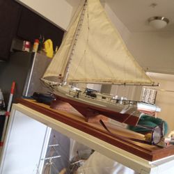 Wooden Ship Hand Made By Tully