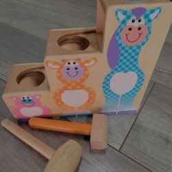 Melissa & Doug Wooden First Play Pound and Roll Stairs 