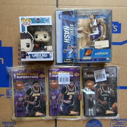 NBA KYRIE IRVING ANTHONY DAVIS X2 & 90S SUNS STEVE NASH Figures Bundle 