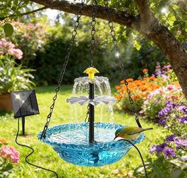 Solar fountain birth bath