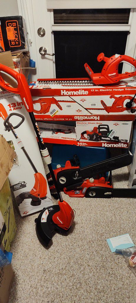 Homelite E-trimmer/Hedger And Chainsaw