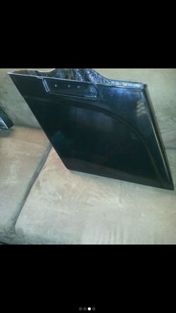 Big Chief Baggers Harley Davidson Stretched Hard Bags new black gel coated ready for primer and paint.