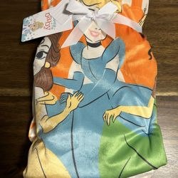 Disney Princess (Cinderella, Belle, and Tiana) Halloween Pumpkin Sherpa Baby Blanket