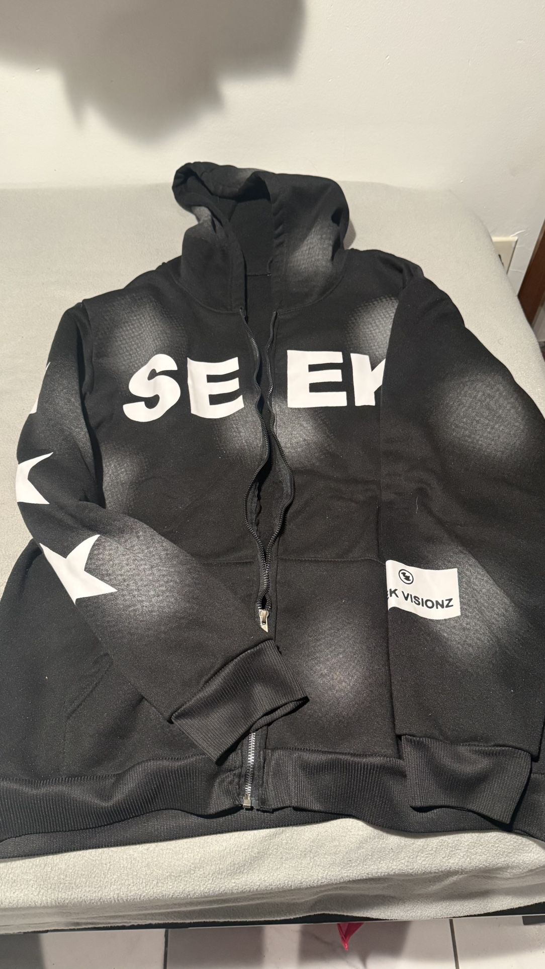 Seek Vision Black Zip Up Hoodie 