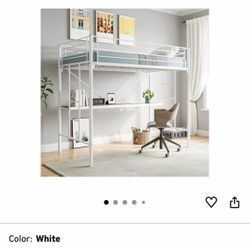 JURMERRY TWIN METAL LOFT BED 
