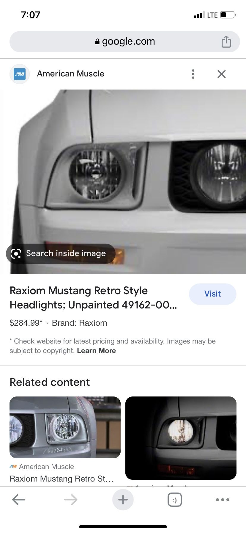 Raxiom Retro Style Headlight 05-09 Mustang