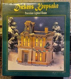 DICKENS KEEPSAKE Lighted Porcelain APOTHECARY Christmas Village House