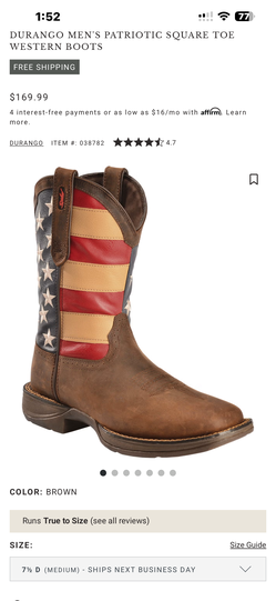 Mens Durango boots sz 7.5D